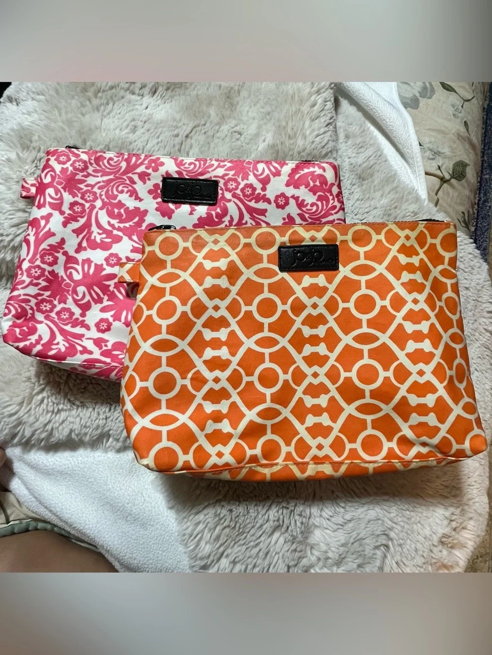 Orange Geometric Makeup Organizer Pouch 02-21